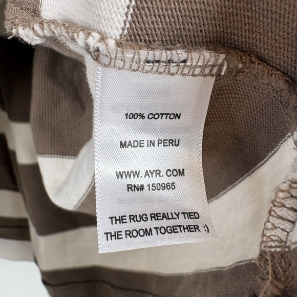 AYR The Early Mornings Striped Top Womens M Brown Ivory - Picture 10 of 12